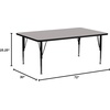 image:imageFlash Furniture Wren 30W x 72L Rectangular Grey HP Laminate Activity Table  Height Adjustable Short LegsGrey