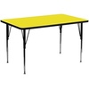 image:imageFlash Furniture Wren 30W x 72L Rectangular Grey HP Laminate Activity Table  Height Adjustable Short LegsYellow