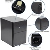 image:imageFlash Furniture Wren Ergonomic 3Drawer Mobile Locking Filing Cabinet with AntiTilt Mechanism and Hanging Drawer for Legal amp Letter Files WhiteBlack