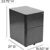 image:imageFlash Furniture Wren Ergonomic 3Drawer Mobile Locking Filing Cabinet with AntiTilt Mechanism and Hanging Drawer for Legal amp Letter Files WhiteBlack