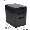 image:imageFlash Furniture Wren Ergonomic 3Drawer Mobile Locking Filing Cabinet with AntiTilt Mechanism and Hanging Drawer for Legal amp Letter Files WhiteBlack