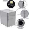 image:imageFlash Furniture Wren Ergonomic 3Drawer Mobile Locking Filing Cabinet with AntiTilt Mechanism and Hanging Drawer for Legal amp Letter Files WhiteGrey