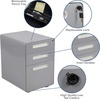 image:imageFlash Furniture Wren Ergonomic 3Drawer Mobile Locking Filing Cabinet with AntiTilt Mechanism and Hanging Drawer for Legal amp Letter Files WhiteGrey