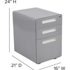 image:imageFlash Furniture Wren Ergonomic 3Drawer Mobile Locking Filing Cabinet with AntiTilt Mechanism and Hanging Drawer for Legal amp Letter Files WhiteGrey