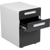 image:imageFlash Furniture Wren Ergonomic 3Drawer Mobile Locking Filing Cabinet with AntiTilt Mechanism and Hanging Drawer for Legal amp Letter Files WhiteWhite and Charcoal