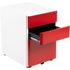 image:imageFlash Furniture Wren Ergonomic 3Drawer Mobile Locking Filing Cabinet with AntiTilt Mechanism and Hanging Drawer for Legal amp Letter Files WhiteWhite and Red