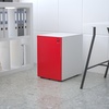 image:imageFlash Furniture Wren Ergonomic 3Drawer Mobile Locking Filing Cabinet with AntiTilt Mechanism and Hanging Drawer for Legal amp Letter Files WhiteWhite and Red