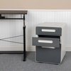 image:imageFlash Furniture Wren Ergonomic 3Drawer Mobile Locking Filing Cabinet with AntiTilt Mechanism and Hanging Drawer for Legal amp Letter Files WhiteWhite and Charcoal