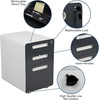 image:imageFlash Furniture Wren Ergonomic 3Drawer Mobile Locking Filing Cabinet with AntiTilt Mechanism and Hanging Drawer for Legal amp Letter Files WhiteWhite and Charcoal