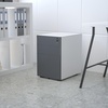 image:imageFlash Furniture Wren Ergonomic 3Drawer Mobile Locking Filing Cabinet with AntiTilt Mechanism and Hanging Drawer for Legal amp Letter Files WhiteWhite and Charcoal