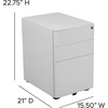 image:imageFlash Furniture Wren Ergonomic 3Drawer Mobile Locking Filing Cabinet with AntiTilt Mechanism and Hanging Drawer for Legal amp Letter Files WhiteWhite