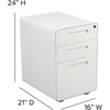 image:imageFlash Furniture Wren Ergonomic 3Drawer Mobile Locking Filing Cabinet with AntiTilt Mechanism and Hanging Drawer for Legal amp Letter Files WhiteWhite