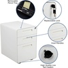 image:imageFlash Furniture Wren Ergonomic 3Drawer Mobile Locking Filing Cabinet with AntiTilt Mechanism and Hanging Drawer for Legal amp Letter Files WhiteWhite
