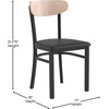 image:imageFlash Furniture Wright Commercial Dining Chair  Walnut Finish Wood Boomerang Back  Black Vinyl Seat  500 LB Capacity Black Steel Frame  Integrated FootrestNatural Birch Wood BackBlack Vinyl Seat