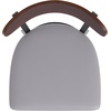 image:imageFlash Furniture Wright Commercial Dining Chair  Walnut Finish Wood Boomerang Back  Black Vinyl Seat  500 LB Capacity Black Steel Frame  Integrated FootrestWalnut Wood BackGray Vinyl Seat