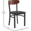 image:imageFlash Furniture Wright Commercial Dining Chair  Walnut Finish Wood Boomerang Back  Black Vinyl Seat  500 LB Capacity Black Steel Frame  Integrated FootrestWalnut Wood BackBlack Vinyl Seat