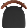 image:imageFlash Furniture Wright Commercial Dining Chair  Walnut Finish Wood Boomerang Back  Black Vinyl Seat  500 LB Capacity Black Steel Frame  Integrated FootrestWalnut Wood BackBlack Vinyl Seat