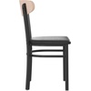 image:imageFlash Furniture Wright Commercial Dining Chair  Walnut Finish Wood Boomerang Back  Black Vinyl Seat  500 LB Capacity Black Steel Frame  Integrated FootrestNatural Birch Wood BackBlack Vinyl Seat