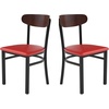 image:imageFlash Furniture Wright Commercial Dining Chair  Walnut Finish Wood Boomerang Back  Black Vinyl Seat  500 LB Capacity Black Steel Frame  Integrated FootrestWalnut Wood BackRed Vinyl Seat