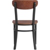image:imageFlash Furniture Wright Commercial Dining Chair  Walnut Finish Wood Boomerang Back  Black Vinyl Seat  500 LB Capacity Black Steel Frame  Integrated FootrestWalnut