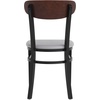 image:imageFlash Furniture Wright Commercial Dining Chair  Walnut Finish Wood Boomerang Back  Black Vinyl Seat  500 LB Capacity Black Steel Frame  Integrated FootrestWalnut Wood BackGray Vinyl Seat