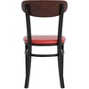 image:imageFlash Furniture Wright Commercial Dining Chair  Walnut Finish Wood Boomerang Back  Black Vinyl Seat  500 LB Capacity Black Steel Frame  Integrated FootrestWalnut Wood BackRed Vinyl Seat