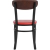 image:imageFlash Furniture Wright Commercial Dining Chair  Walnut Finish Wood Boomerang Back  Black Vinyl Seat  500 LB Capacity Black Steel Frame  Integrated FootrestWalnut Wood BackRed Vinyl Seat