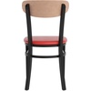 image:imageFlash Furniture Wright Commercial Dining Chair  Walnut Finish Wood Boomerang Back  Black Vinyl Seat  500 LB Capacity Black Steel Frame  Integrated FootrestNatural Birch Wood BackRed Vinyl Seat