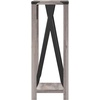 image:imageFlash Furniture Wyatt Modern Farmhouse 2 Tier Console Table  Gray Wash Engineered Wood Frame  Black Metal Crisscross Side Braces and Corner AccentsGray Wash