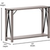 image:imageFlash Furniture Wyatt Modern Farmhouse 2 Tier Console Table  Gray Wash Engineered Wood Frame  Black Metal Crisscross Side Braces and Corner AccentsGray Wash