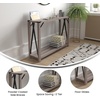 image:imageFlash Furniture Wyatt Modern Farmhouse 2 Tier Console Table  Gray Wash Engineered Wood Frame  Black Metal Crisscross Side Braces and Corner AccentsGray Wash