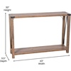 image:imageFlash Furniture Wyatt Modern Farmhouse 2 Tier Console Table  Gray Wash Engineered Wood Frame  Black Metal Crisscross Side Braces and Corner AccentsRustic Oak