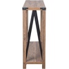 image:imageFlash Furniture Wyatt Modern Farmhouse 2 Tier Console Table  Gray Wash Engineered Wood Frame  Black Metal Crisscross Side Braces and Corner AccentsRustic Oak