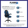 image:imageFlash Furniture X10 Gaming Chair Racing Office Ergonomic Computer PC Adjustable Swivel Chair with Flipup Arms CamouflageBlack LeatherSoftBlue