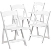 image:imageFlash Furniture 2 Pack HERCULES Series 800 lb Capacity White Resin Folding Chair with Slatted SeatSet of 4