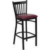 image:imageFlash Furniture 2 Pack HERCULES Series Black Vertical Back Metal Restaurant Barstool  Black Vinyl Seatred