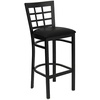 image:imageFlash Furniture 2 Pack HERCULES Series Black Window Back Metal Restaurant Barstool  Black Vinyl SeatBlack Vinyl SeatBlack Metal Frame