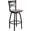 Cherry Wood Seat/Black Metal Frame
