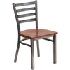 Cherry Wood Seat/Clear Coated Metal Frame