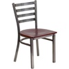 Mahogany Wood Seat/Clear Coated Metal Frame