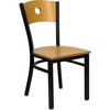 image:imageFlash Furniture 2 Pk HERCULES Series Black Circle Back Metal Restaurant Chair  Natural Wood Back amp SeatNatural Wood BackNatural Wood SeatBlack Metal Frame