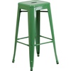 image:imageFlash Furniture 30 Inch Ht Backless Green Metal IndoorOutdoor Barstool Square Seat