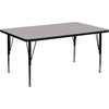 image:imageFlash Furniture 30W x 60L Rectangular Oak HP Laminate Activity Table  Height Adjustable Short LegsGrey