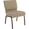 image:imageFlash Furniture 4 Pack HERCULES Series 21W Church Chair in Dark Gray Fabric  Silver Vein FrameBeige FabricCopper Vein Frame