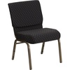 Black Dot Patterned Fabric/Gold Vein Frame