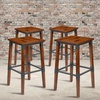 image:imageFlash Furniture 4 Pack Rustic Antique Walnut Industrial Wood Dining Backless Barstool4 Pack