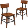 image:imageFlash Furniture 4 Pack Rustic Antique Walnut Industrial Wood Dining Backless BarstoolSet of 2