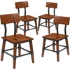 image:imageFlash Furniture 4 Pack Rustic Antique Walnut Industrial Wood Dining Backless BarstoolSet of 4