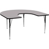 image:imageFlash Furniture 60W x 66L Horseshoe Grey Thermal Laminate Activity Table  Standard Height Adjustable LegsGrey