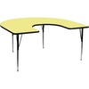 image:imageFlash Furniture 60W x 66L Horseshoe Grey Thermal Laminate Activity Table  Standard Height Adjustable LegsYellow